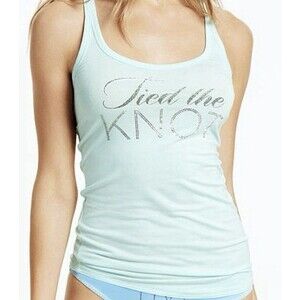 VICTORIA’s SECRET Tied the Knot Glitter Blue Tank Top Bride Wedding Gift